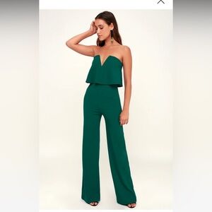 Green strapless jumpsuit
